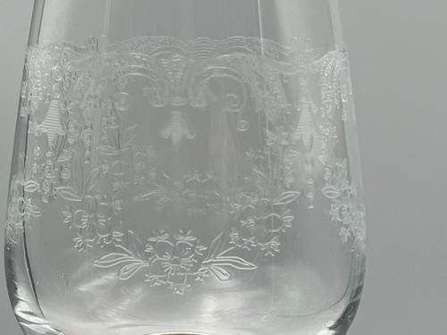 Four (4) Bohemia Crystal Cascade Etched Water Ice Tea Goblets Faceted Ball Stem - Picture 7 of 7