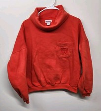 Vintage Reebok Sport Turtle Neck Pocket Sweatshirt Men's Large Red 1440