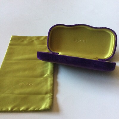 GUCCI PURPLE VELVET SUNGLASSES CASE WITH SATIN DRAWSTRING  display picture 1