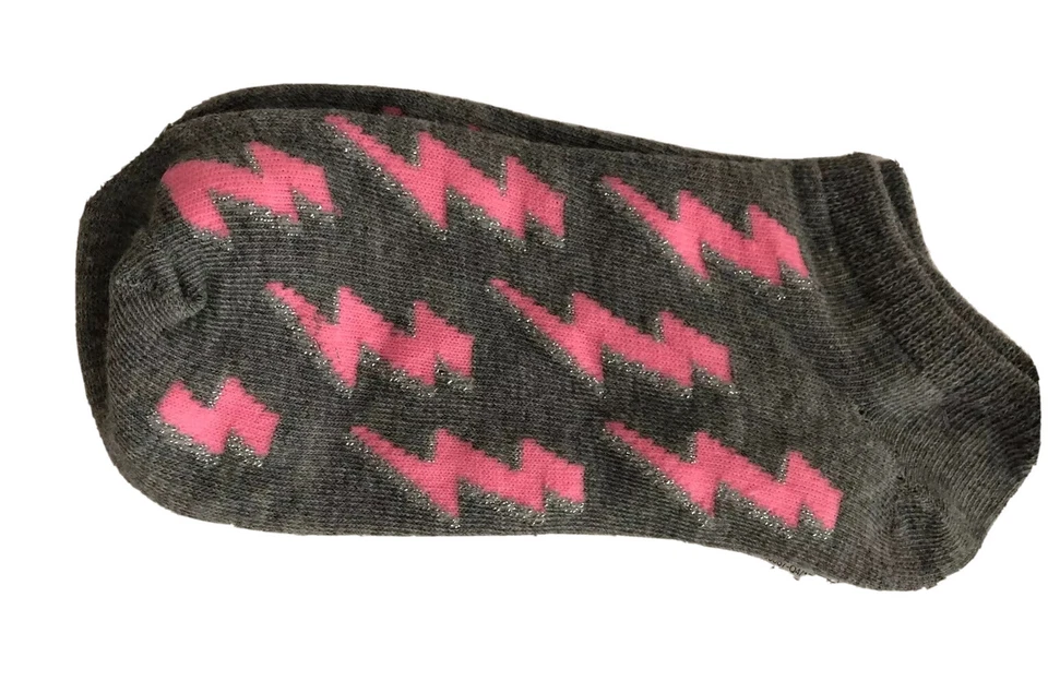 Xhilaration Mujer’s Gris Calcetines Rosa Rayo Novedad Divertido Tobillo Crew Foto 3 de 4