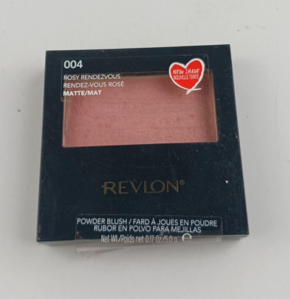 REVLON POWDER BLUSH WITH BRUSH SILKY BUILDABLE COLOR 004 ROSY