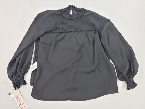 Nanette Lepore women blouse top shirt LW2H19X33 very black polyester S $78 - 第 6/7 張圖片