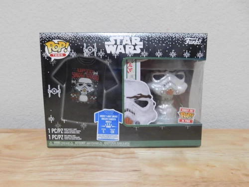 New Funko Pop Tees Star Wars Stormtrooper Pop & Small Tee Set