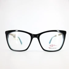 Salsa SA 7003 BK/BL Eyeglasses Frames Black Gold Cat Eye Full Rim 53-16-135