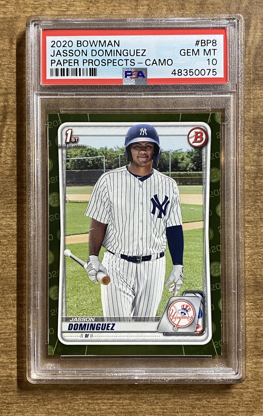 Jasson Dominguez 2020 Bowman Paper Rookie Camo PSA 10 GEM MINT - NY Yankees