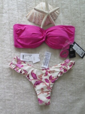 Seafolly 10 Collective Twist Bandeau Hot Pink & Silk Road High Rio Parfait Pink