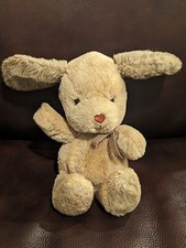 Russ Berrie Dunhill 9" Puppy Plush Stuffed Soft Suede Tan Beige Dog No. 417 Rare