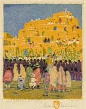 Gustave Baumann : San Geronimo, Taos : Archival Quality Art Print