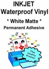 INKJET Waterproof PERMANENT Adhesive Decal Vinyl - 5 Sheets - MATTE WHITE