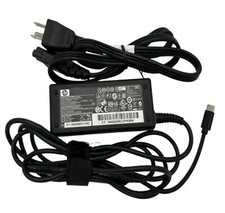 Genuine HP USB-C Type C 65W Slim Travel Laptop AC Adapter Charger Power Supply