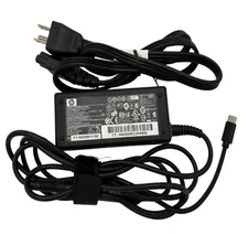 Genuine HP USB-C Type C 65W Slim Travel Laptop AC Adapter Charger Power Supply