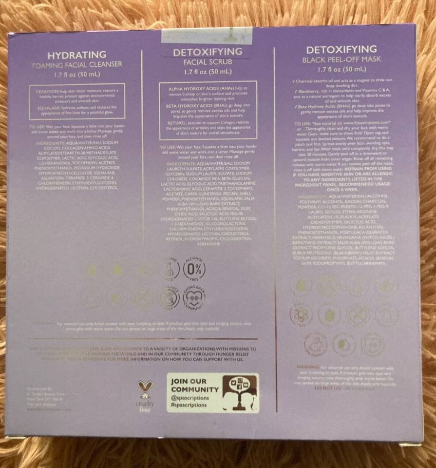 Paquete de 3 SPA SCRIPTIONS FRESH START: limpiador, exfoliante y mascarilla facial 1,7 fl oz nuevo Foto 2 de 2