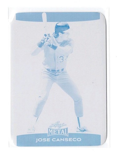 Jose Canseco 1/1 Cyan Print-Used Plate 2025 Leaf Metal Baseball #108 💪💪💪💪💪