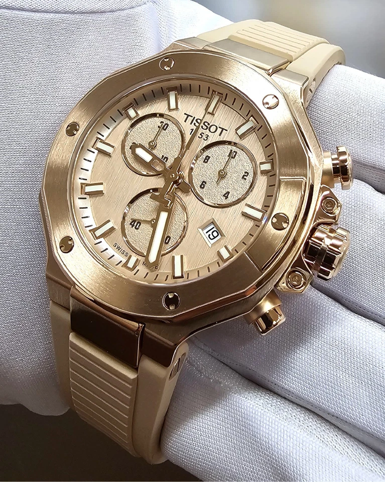 TISSOT T-Race Quartz Chronograph 38MM Nude Dial Men's Watch T141.817.37.501.00 - Image 2 of 4