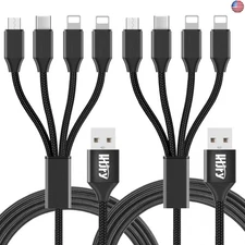 4 in 1 Multi Charging Cable 2Pack 6.6ft Multiple Charger Cord USB A to USB