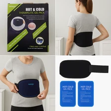 Newgo Hot & Cold Therapeutic Gel Pack Back Wrap w/ 2 Reusable Gel Packs