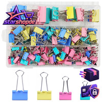 170 StüCk Foldback Klammern Set, 15Mm/19Mm/25Mm/32Mm Binder Clips BüRoklammern B
