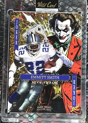 Emmitt Smith 1/1 Gold Laser Joker 2025 Wild Card National Exclusive 🔥 🔥 🔥