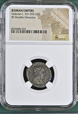 NGC Roman Empire Valerian I AD 253-260 BI Double Denarius Antoninianus (052)