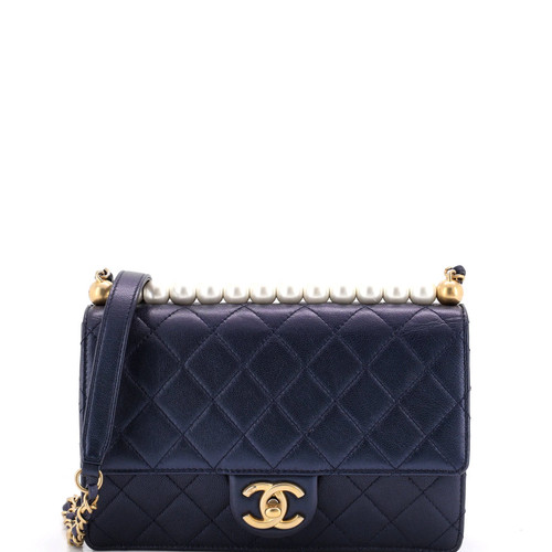 Chanel Chic Pearls Flap Bag Quilted Lambskin Small