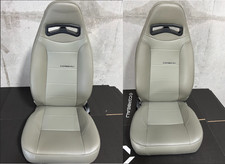 Blemished Corbeau Moab Grey Vinyl Reclining Back Racing Seats - Pair