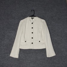 Rag Bone Jacket Women 4 White Good Tweed Textured Button Front Blazer Workwear