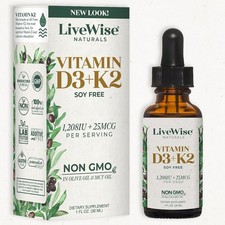 Vitamin D3 K2 Liquid Drops - Organic MCT Oil Formula for Adults, Kids Toddlers
