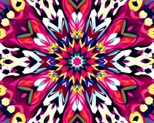 Kaleidoscope Floral Design Pop Art 8X10 Print