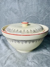 Vintage MCM Ornate Covered Casserole Cottagecore Homer Laughlin Ironstone 50's