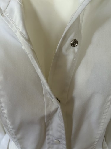 Vtg 70's White Swan 14 Uniform Nurse Snap Up Dress Horror Cosplay Asylum Lab - Picture 5 of 11