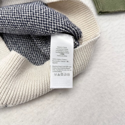 J Crew Crewcuts Sweater Boys Size Large Colorblock Half Zip Pullover Birds Eye - Picture 6 of 9