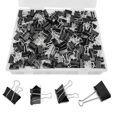 Small Binder Clips Black 0.75in/19mm Paper Clamps for Office Home Supplies