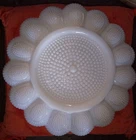 VERY HTF Hobnail DESIGN EXCELLENT CONDITION Indiana Milk Glass Deviled Egg Plate