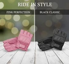 Fingerless Driving Motorcycle Genuine Leather Gloves Outdoor Sport Half Finger