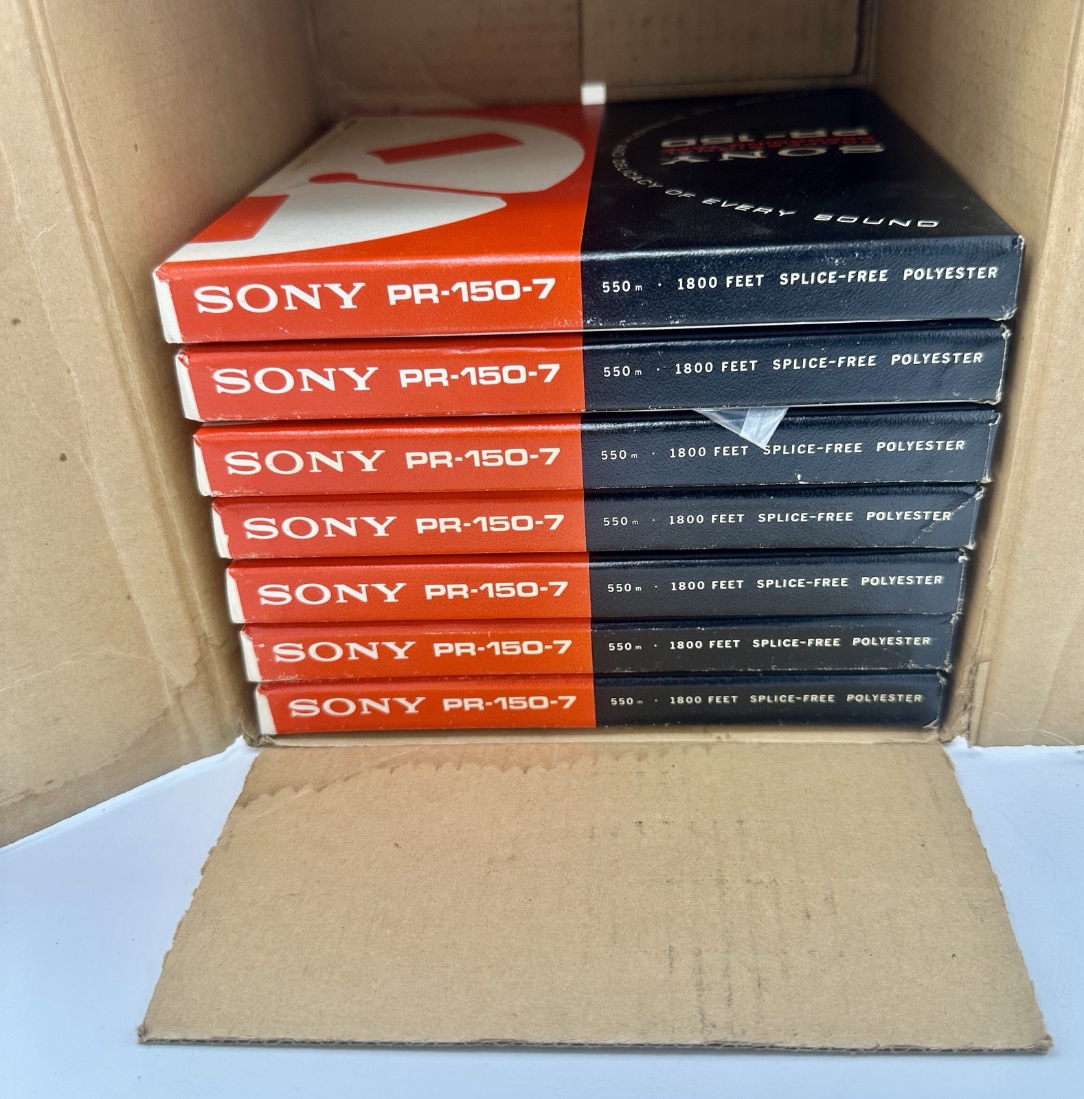 Lot of 7 SONY PR-150 Recording Tape 1800 Ft Sealed Box NOS Vintage