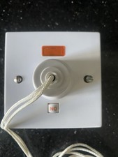 Electric Shower Ceiling Switch with Pull Cord 45 Amp Double Pole Isolator- White