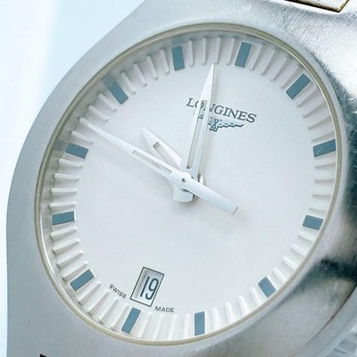 572 ロンジン　L3.617.4 オポジション　デイト　ラウンド　腕時計 Longines Opposition L3.617.4 Quartz Date White Dial Men's Watch