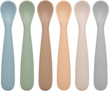 Baby Spoons, 6 Pack First Stage Silicone Feeding Spoons, Soft Tip Feeding Baby U