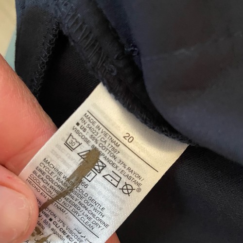 Pantaloni alla caviglia pixie blu navy maternità vecchio pannello intero taglia 20 - Foto 5 di 7