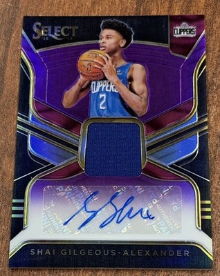 SHAI GILGEOUS-ALEXANDER 2018-19 SELECT ROOKIE JERSEY AUTO PURPLE