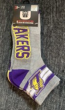 NBA Los Angeles Lakers 3 Pair Quarter cut socks Men s 6-12 Brand New with Tag