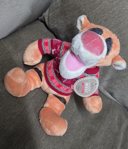 Disney Winnie The Pooh Cozy Sweater Tigger Plush 10" New Hallmark Christmas - Picture 6 of 6