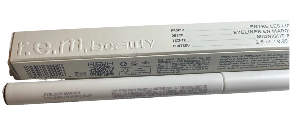 r.e.m. beauty At The Borderline Eyeliner Marker in MIDNIGHT BLACK 0.05 Fl Oz NIB - Image 2 of 3