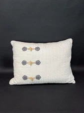 Eastern Accents EURO Pillow White Beige Nautical 3 Toggle 19” X 26” Retired?