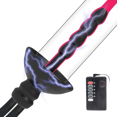 Silicone Electric E-stim Stretcher Urethral Sounding Rod Penis Plug Dilator Male - Picture 2 of 22