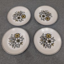 Noritake Progression Tressa 9029 Set of 4 6" Plates Floral Design MCM Design