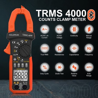 Digital TRMS Klemm Multimeter 400uA - 4000uA DC/AC Strom mit Datenhalte Volt A