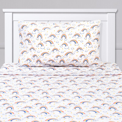 Rainbows, Clouds & Stars Kids Sheet Set Twin, Twin XL, Full