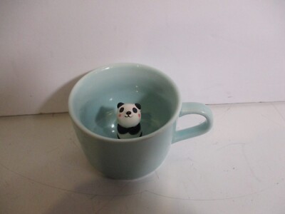 Mint Green ZOH Coffee or Cocoa Mug with Hidden 3 D Panda inside