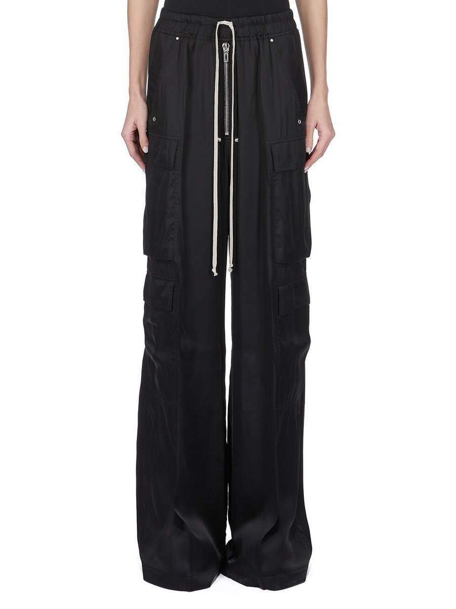 パンツ Rick Owens Full-Length Charmeuse Cargobelas Pants RICK OWENS Hollywood $1395 Cargobelas Black Washed Charmeuse